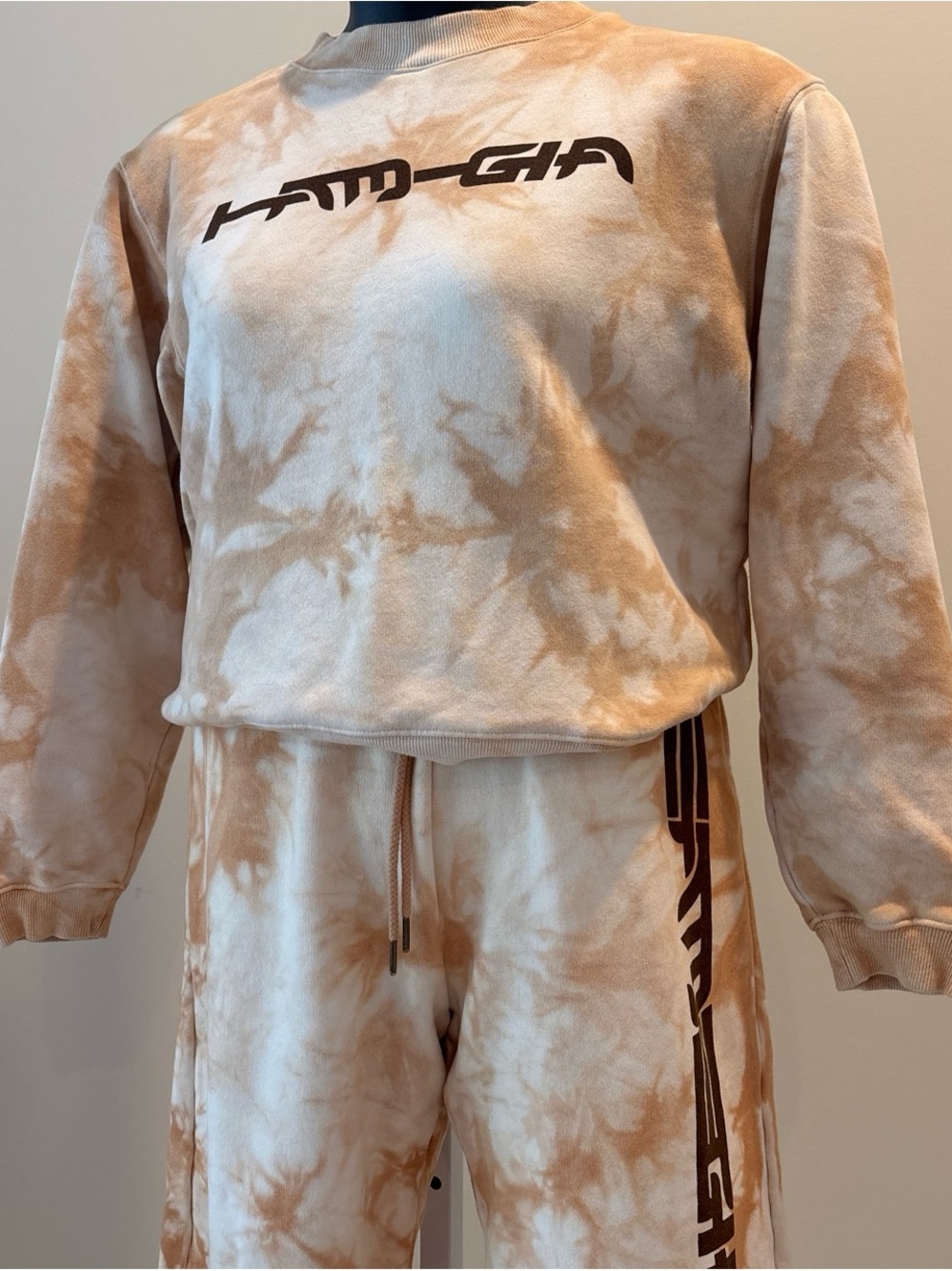 I.AM.GIA Beige Tie-Dye Sweatshirt Size Small